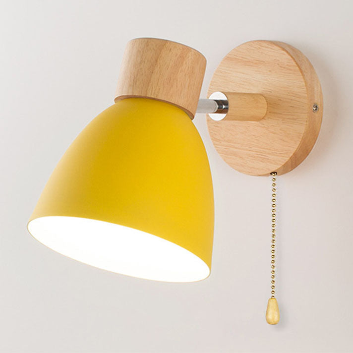 Macaron Wood and Iron Wall Sconce