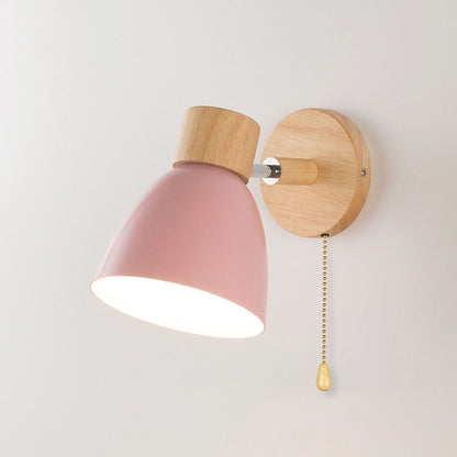 Macaron Wood and Iron Wall Sconce