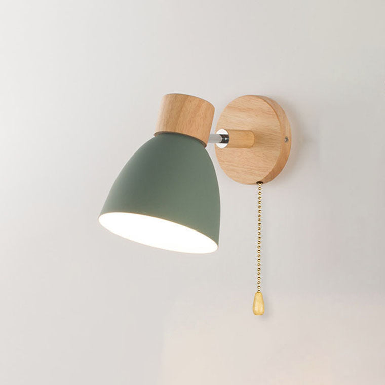 Macaron Wood and Iron Wall Sconce