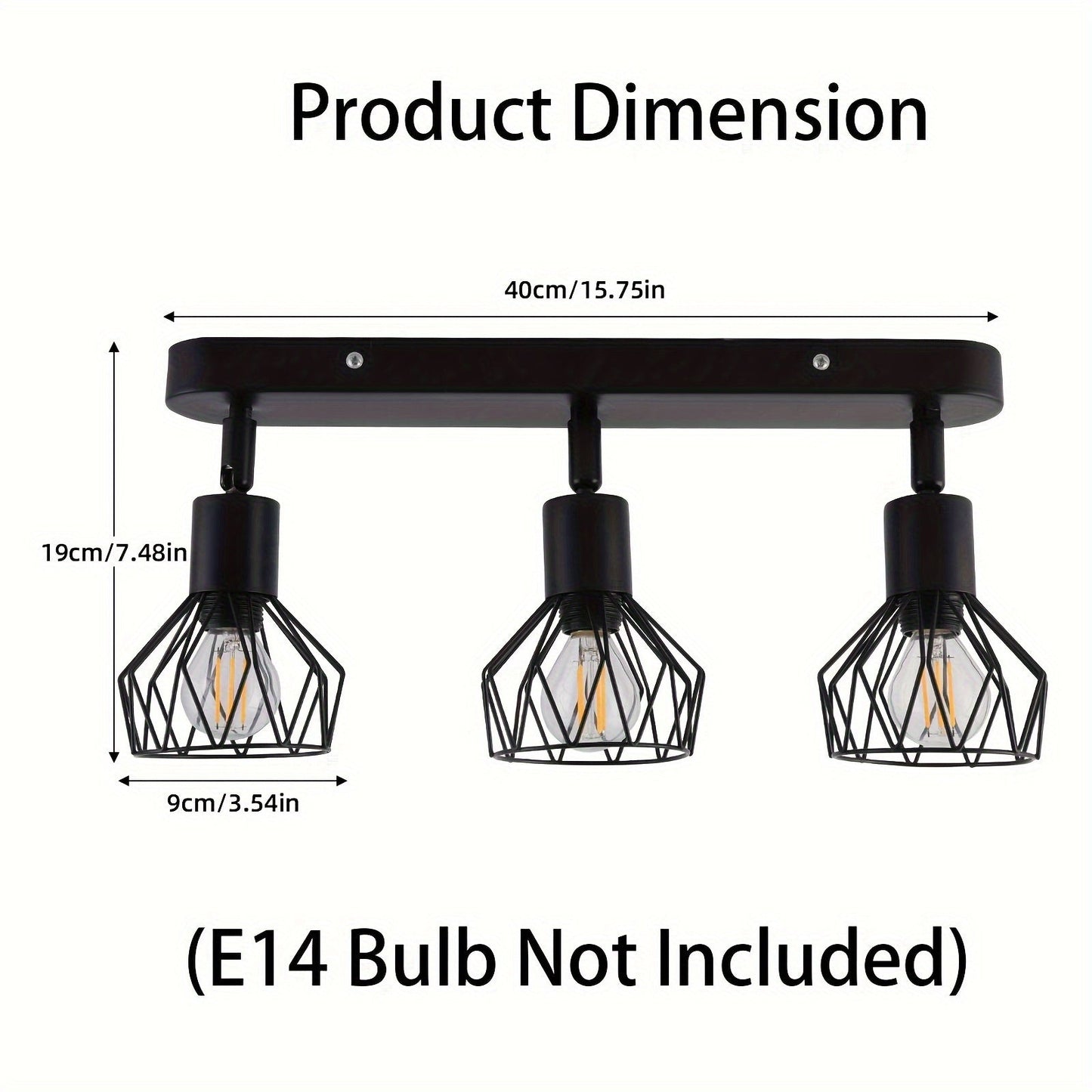 Vintage 3-Light Ceiling Spotlight