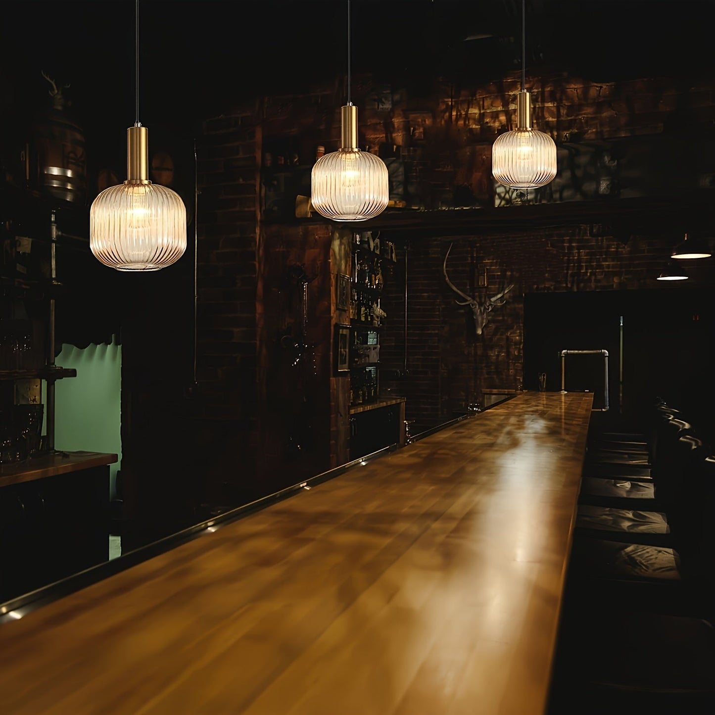 Striped Glass Pendant Light