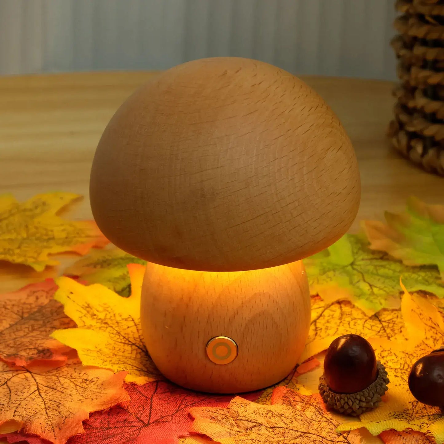Portobello Mushroom Wood Night Light