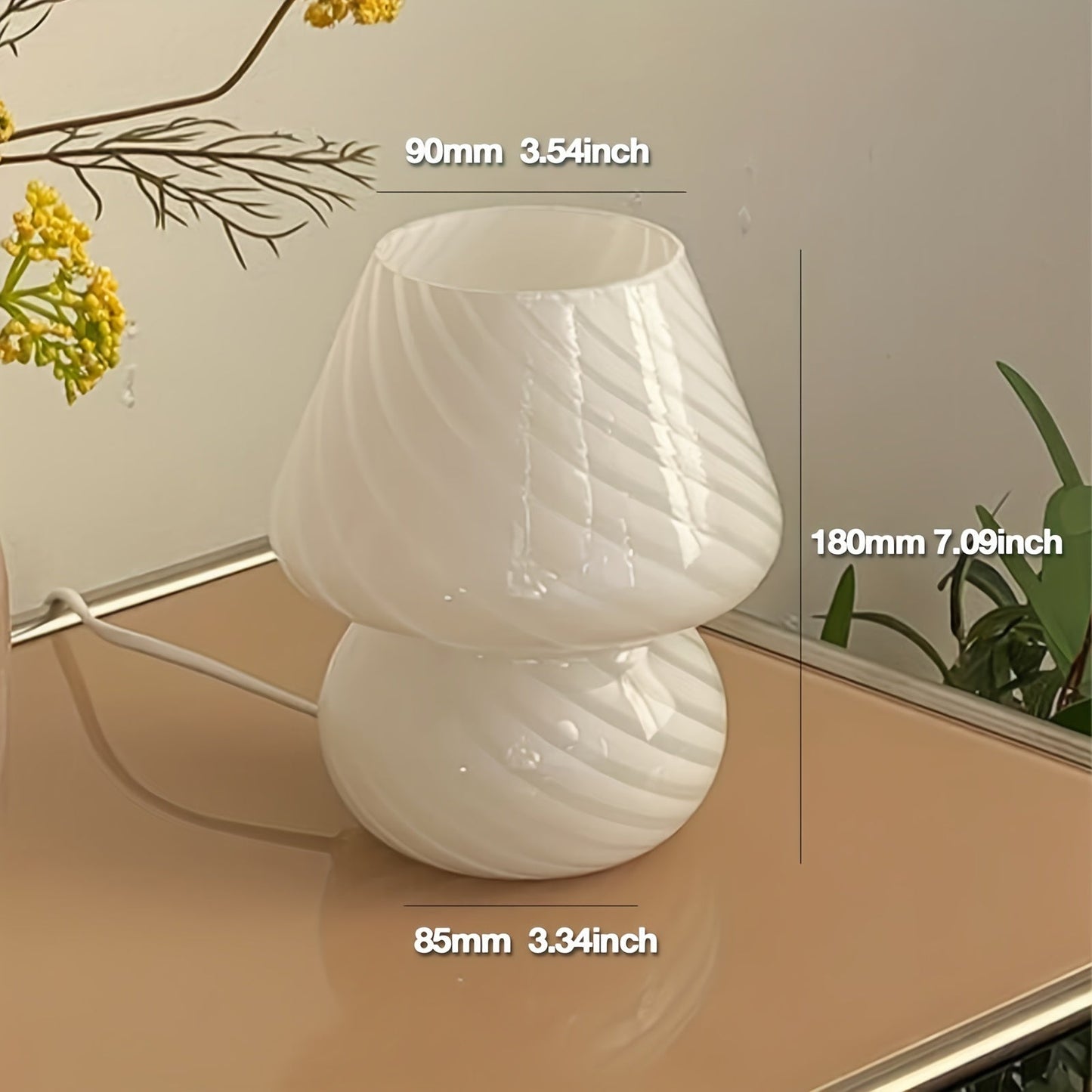 Murano-Style Glass Mushroom Lamp