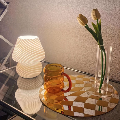 Murano-Style Glass Mushroom Lamp