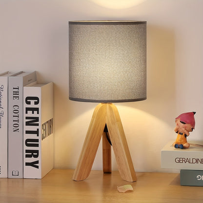 Nordic Wooden Tripod Table Lamp