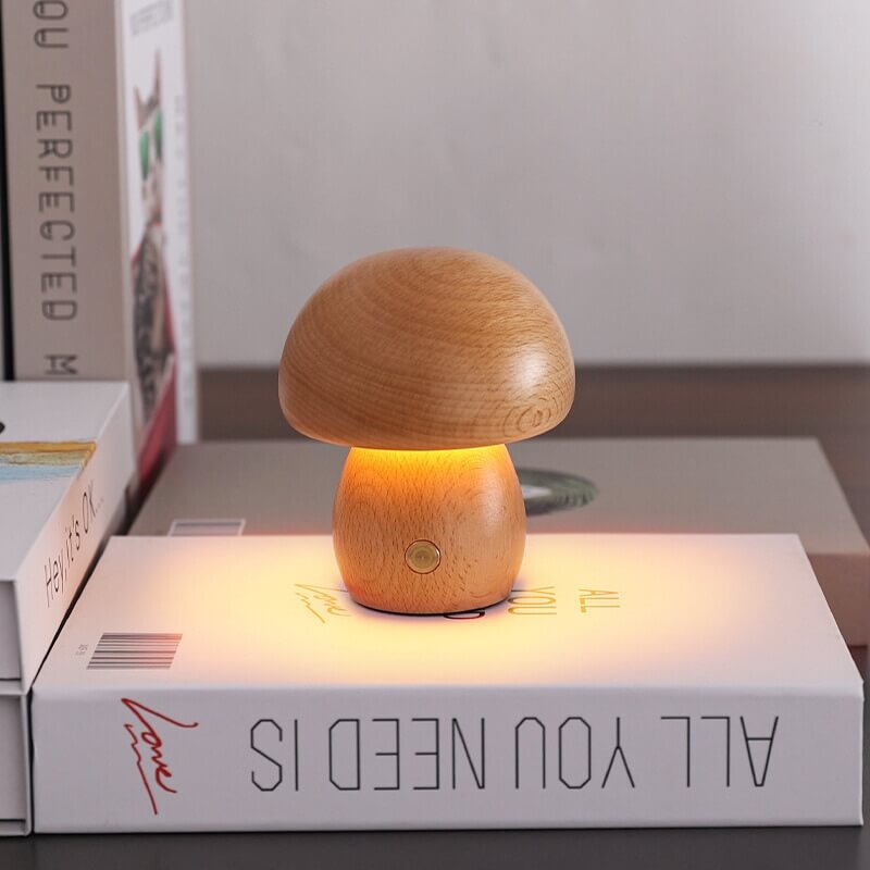 Portobello Mushroom Wood Night Light