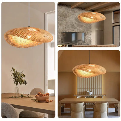 BambooBoho Handwoven Rattan Pendant Lampshade