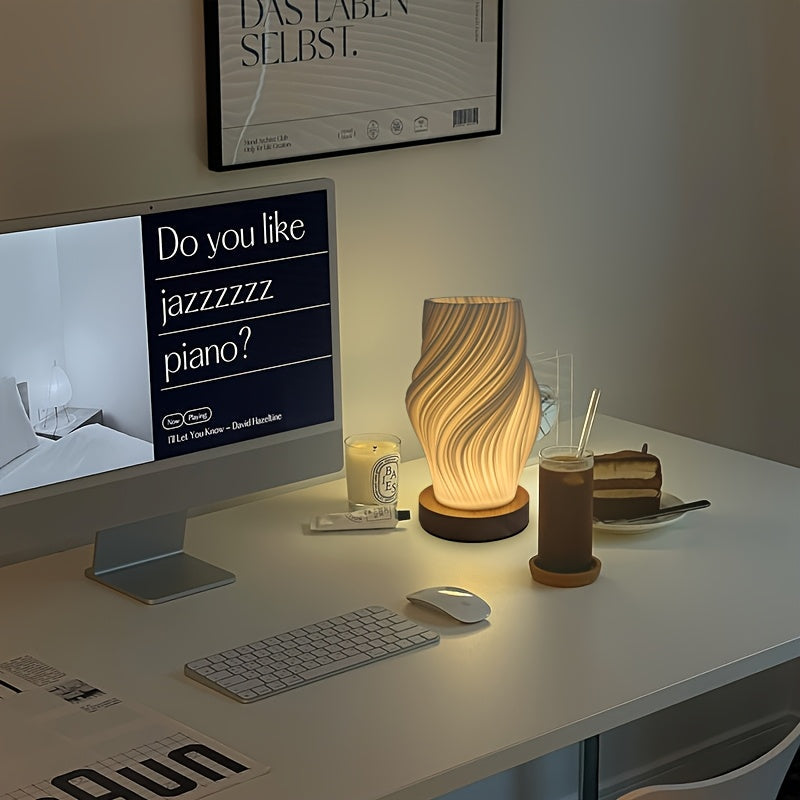Swirl Sculptural LED Table Lamp