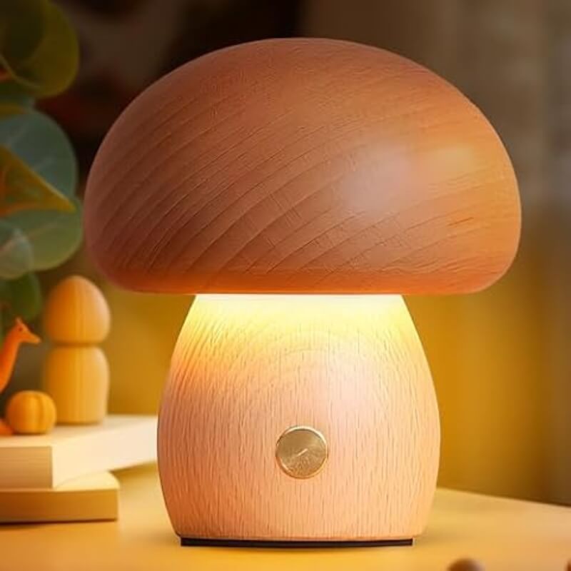 Portobello Mushroom Wood Night Light