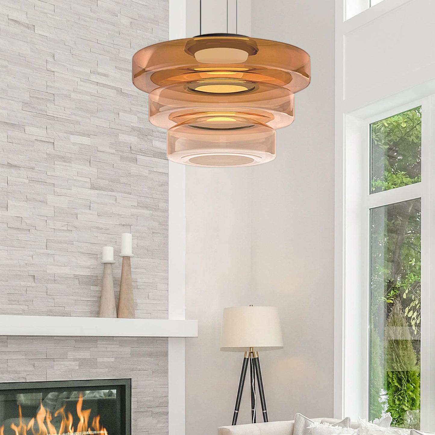 Bauhaus Layered Glass Pendant Light