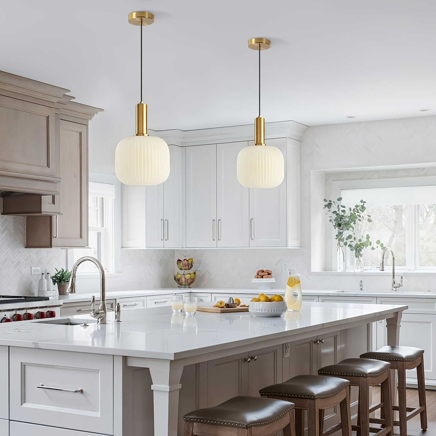 Striped Glass Pendant Light
