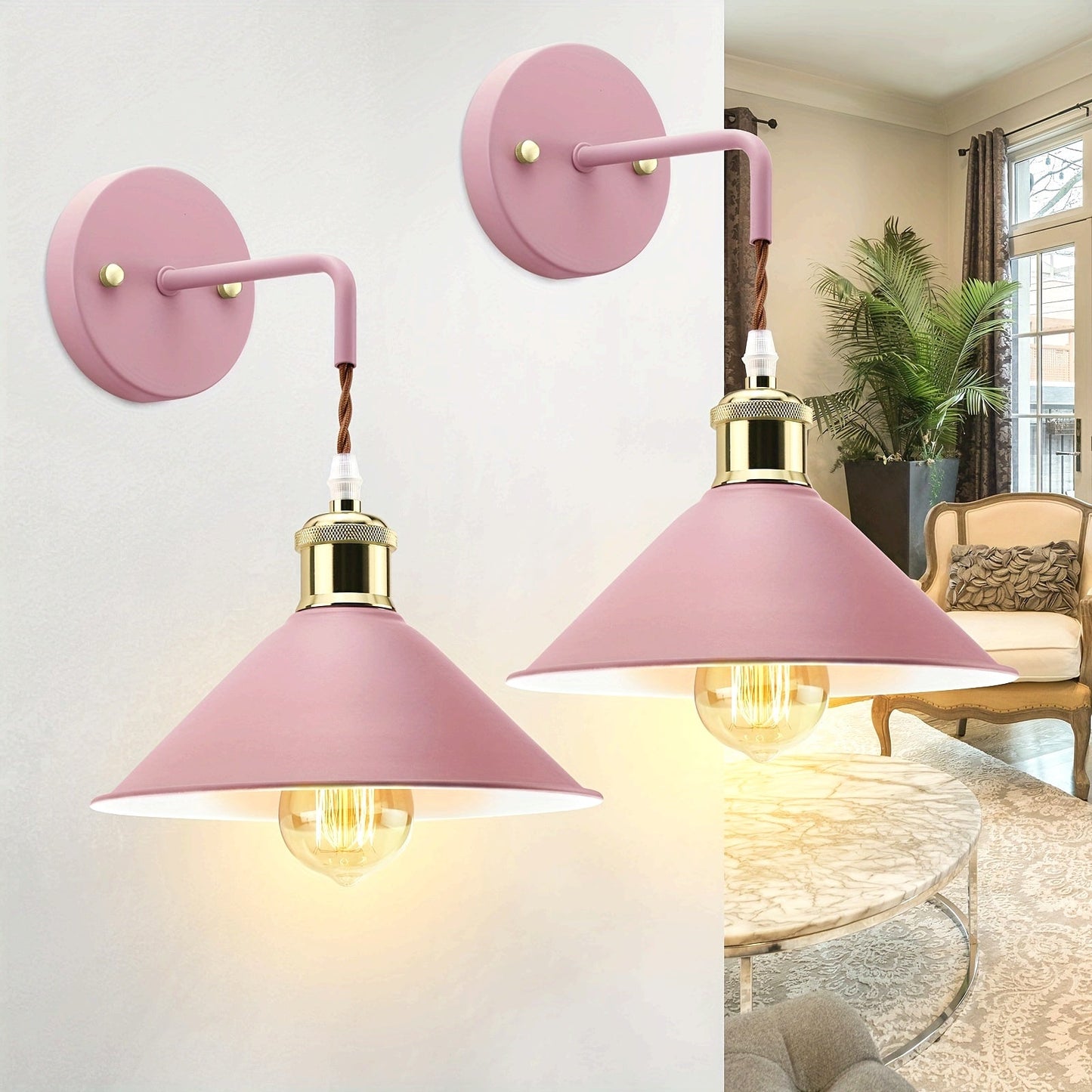 Oil-Rubbed Metal Wall Sconce, Set of 2