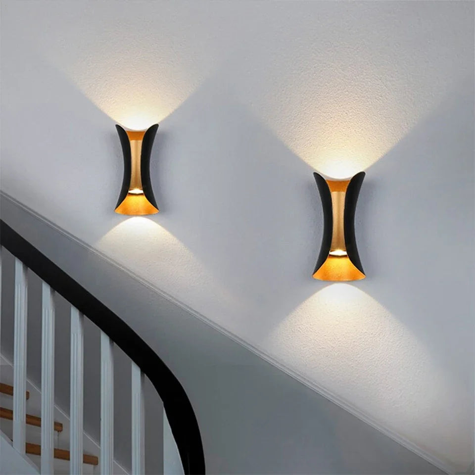 Black and Gold Up and Down Wall Light