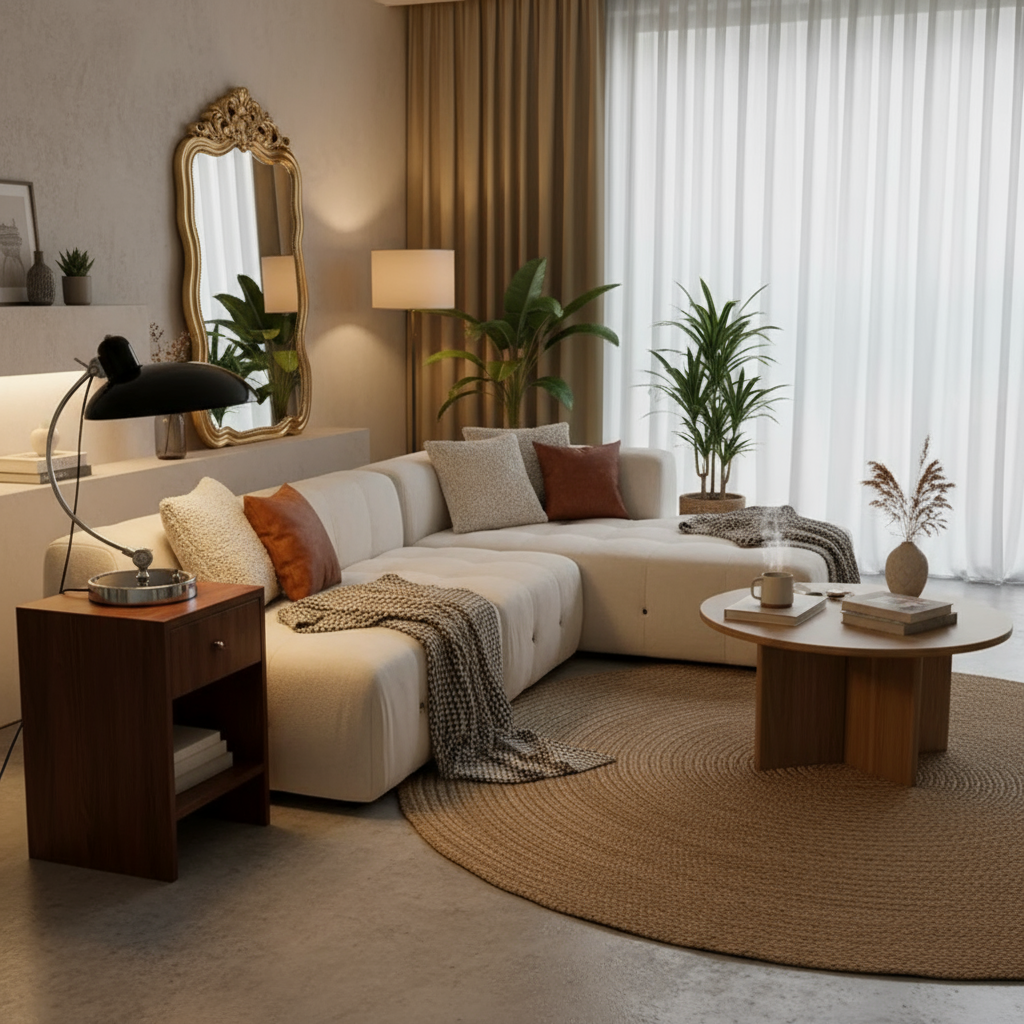 ScandiArc Curved Metal Table Lamp