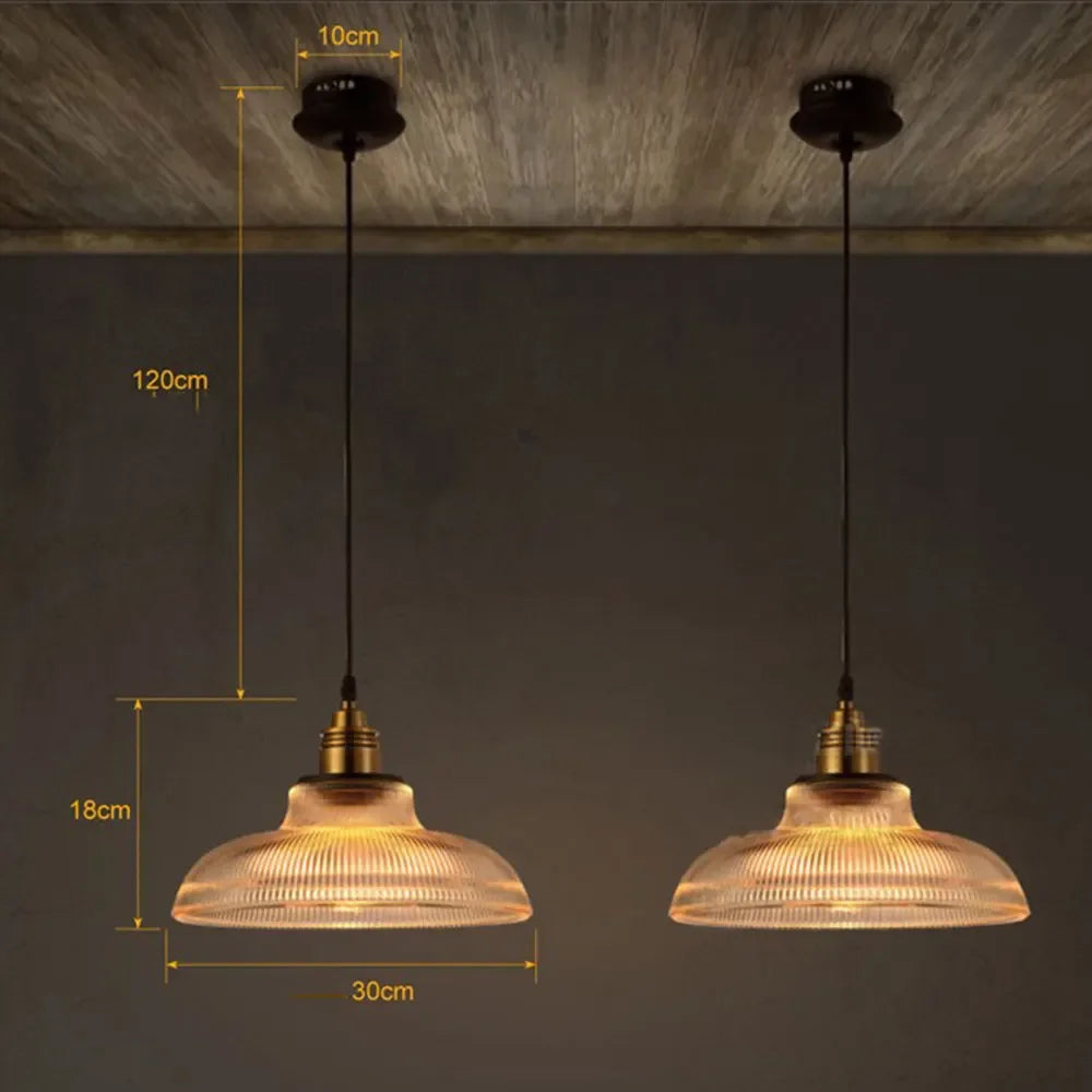 LumiVibe Ribbed Glass Pendant Light