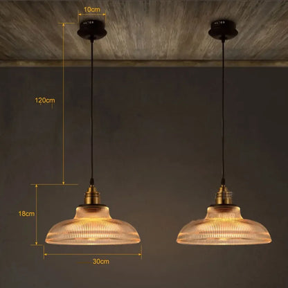 LumiVibe Ribbed Glass Pendant Light
