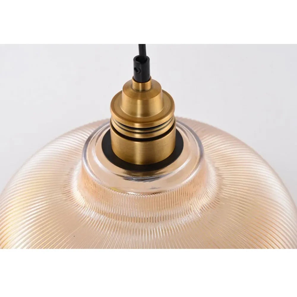 LumiVibe Ribbed Glass Pendant Light