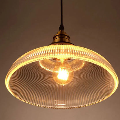 LumiVibe Ribbed Glass Pendant Light