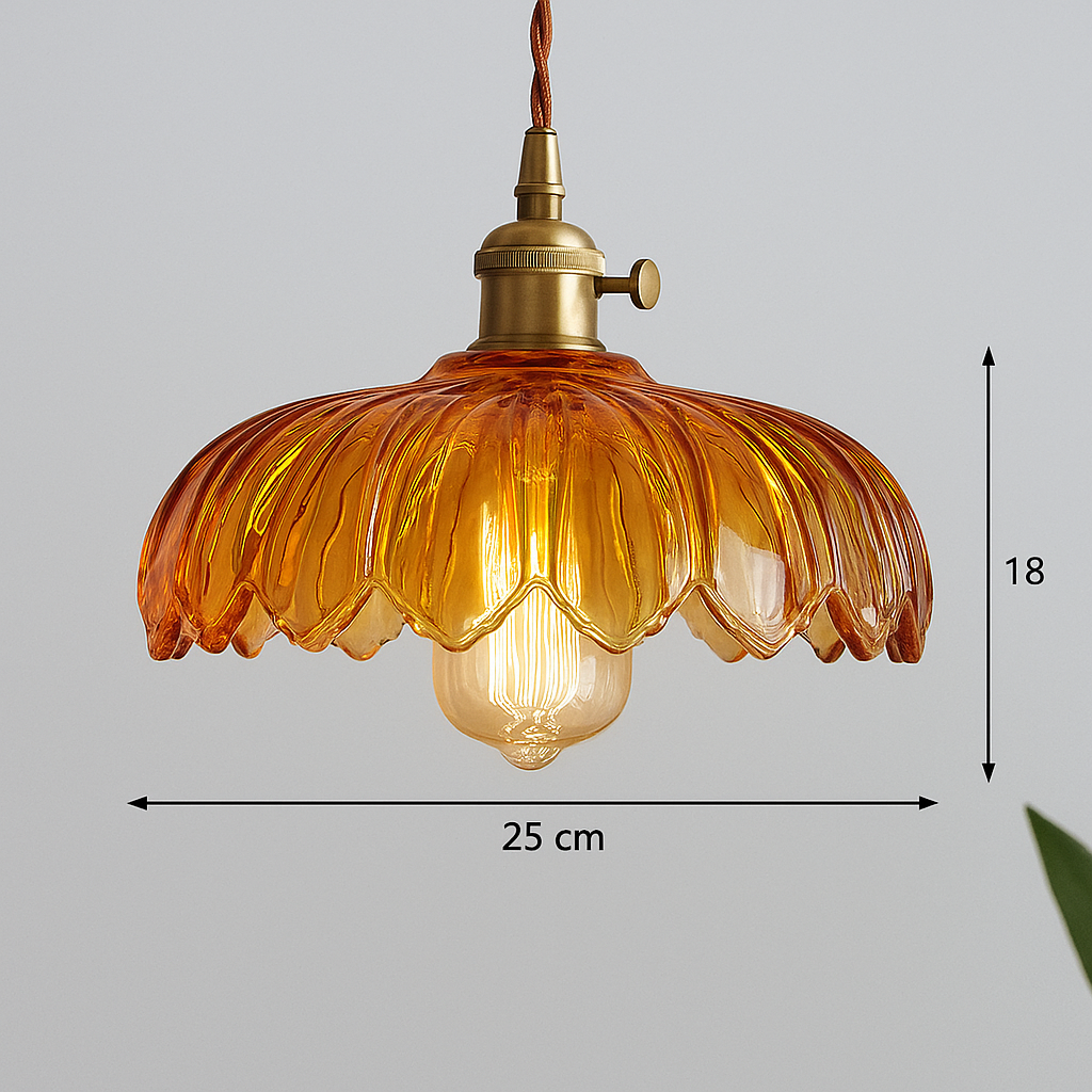 Vintage Flower Glass Pendant Lamp