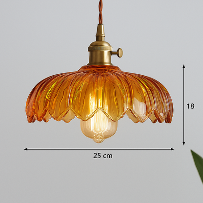 Vintage Flower Glass Pendant Lamp