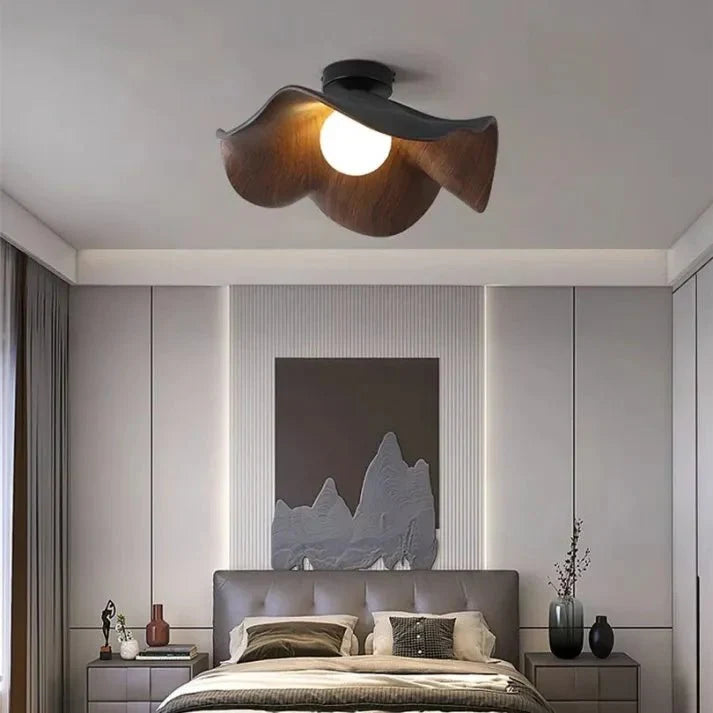 Scandinavian Lotus Flush Ceiling Light