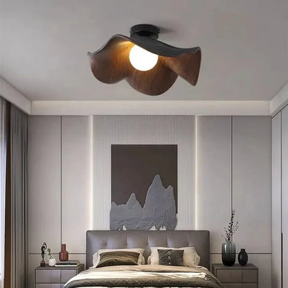 Scandinavian Lotus Flush Ceiling Light