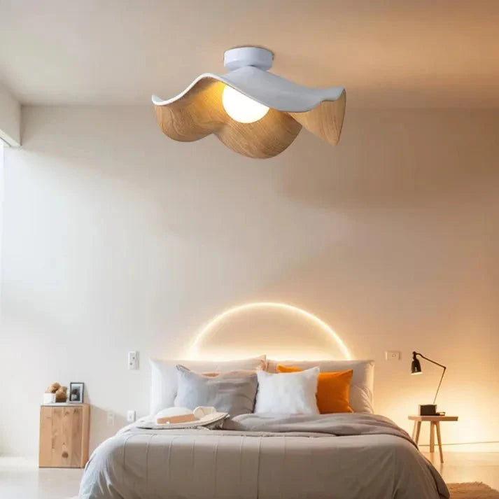 Scandinavian Lotus Flush Ceiling Light
