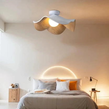 Scandinavian Lotus Flush Ceiling Light