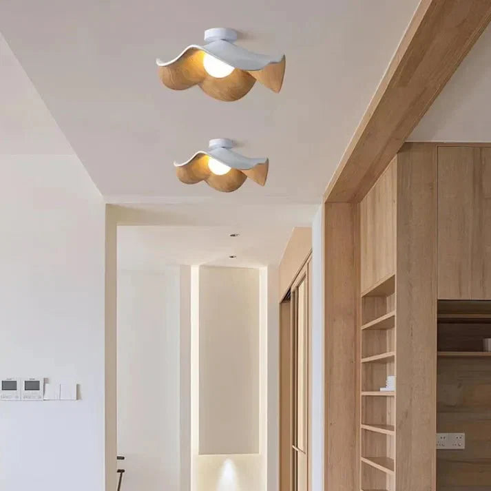 Scandinavian Lotus Flush Ceiling Light