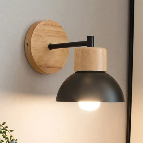 Wood and Metal Wall Lamp