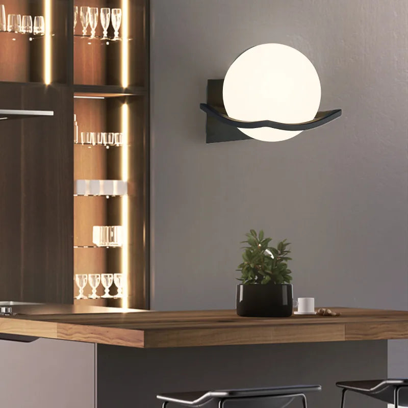 Makar Opal Globe Wall Light
