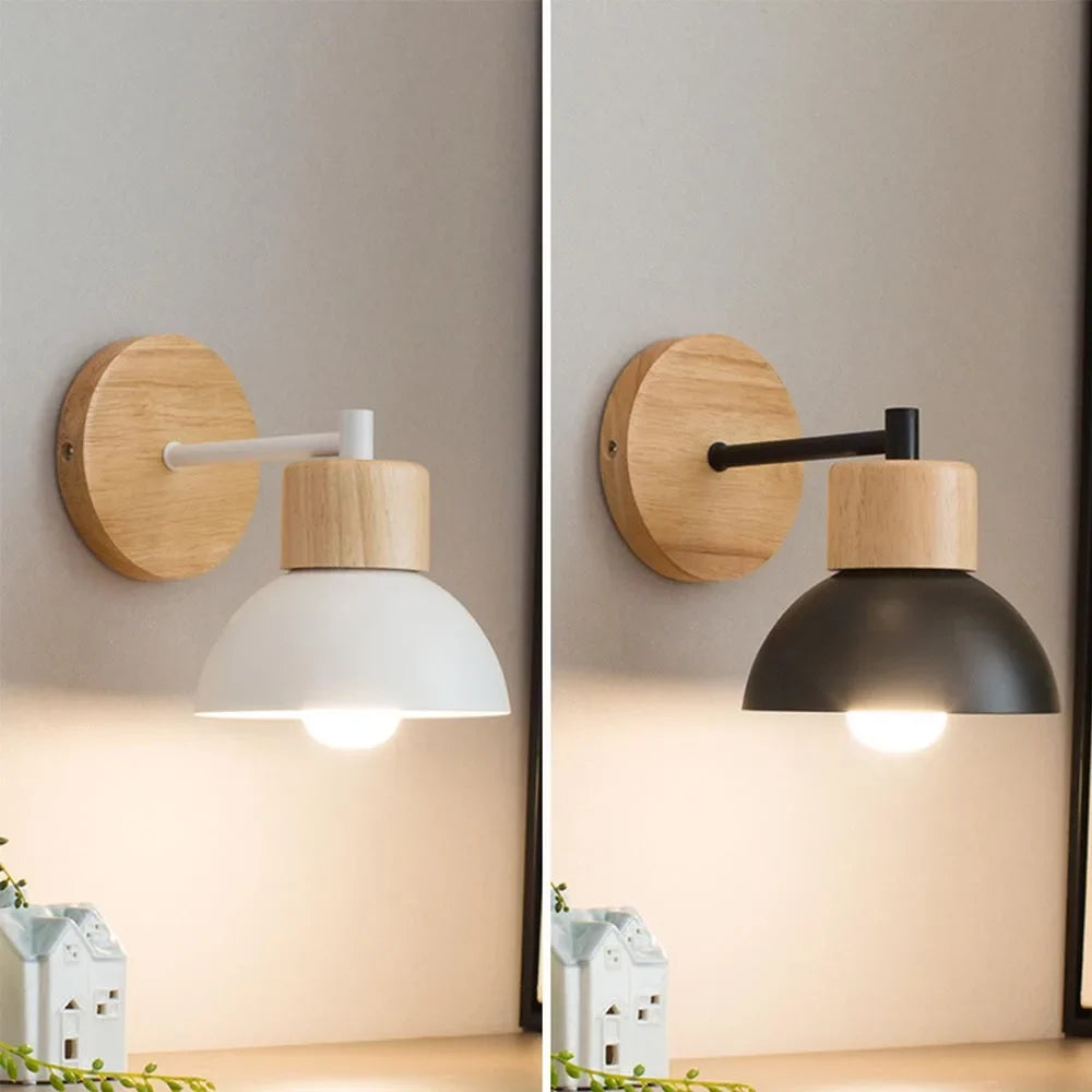 Wood and Metal Wall Lamp