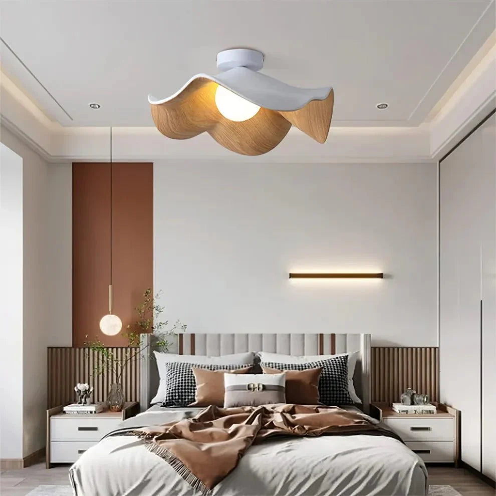 Scandinavian Lotus Flush Ceiling Light