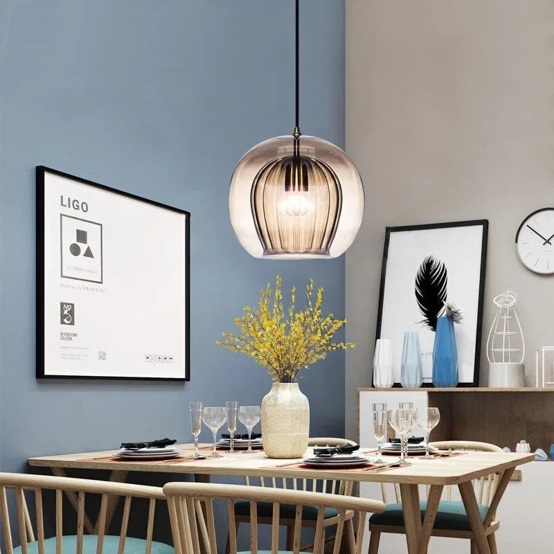 LuxeSphere Glass Pendant Light