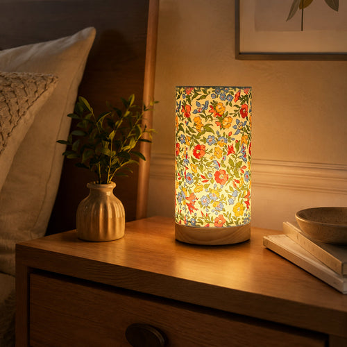 Wooden USB Bedside Table Lamp