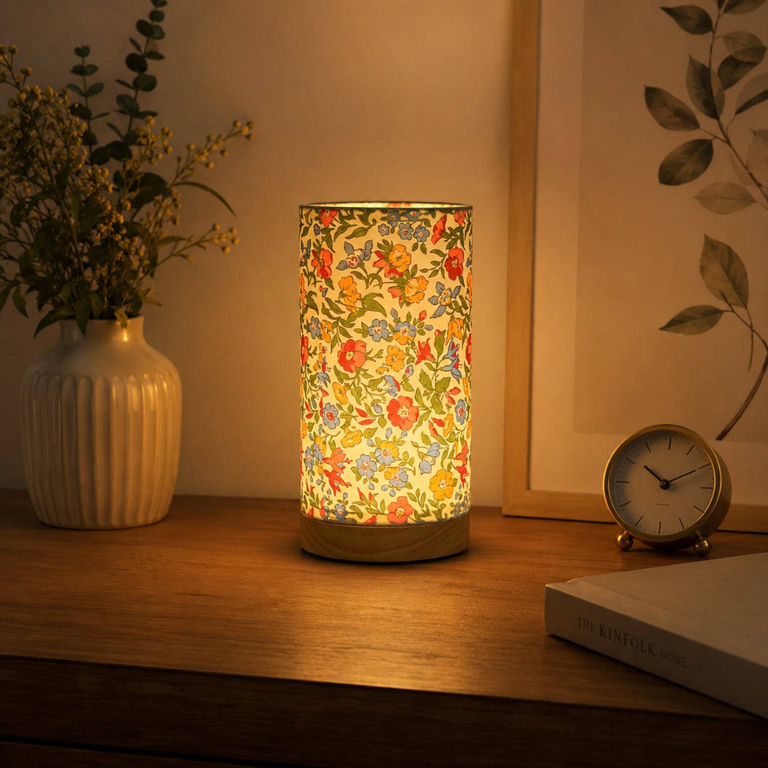 Wooden USB Bedside Table Lamp