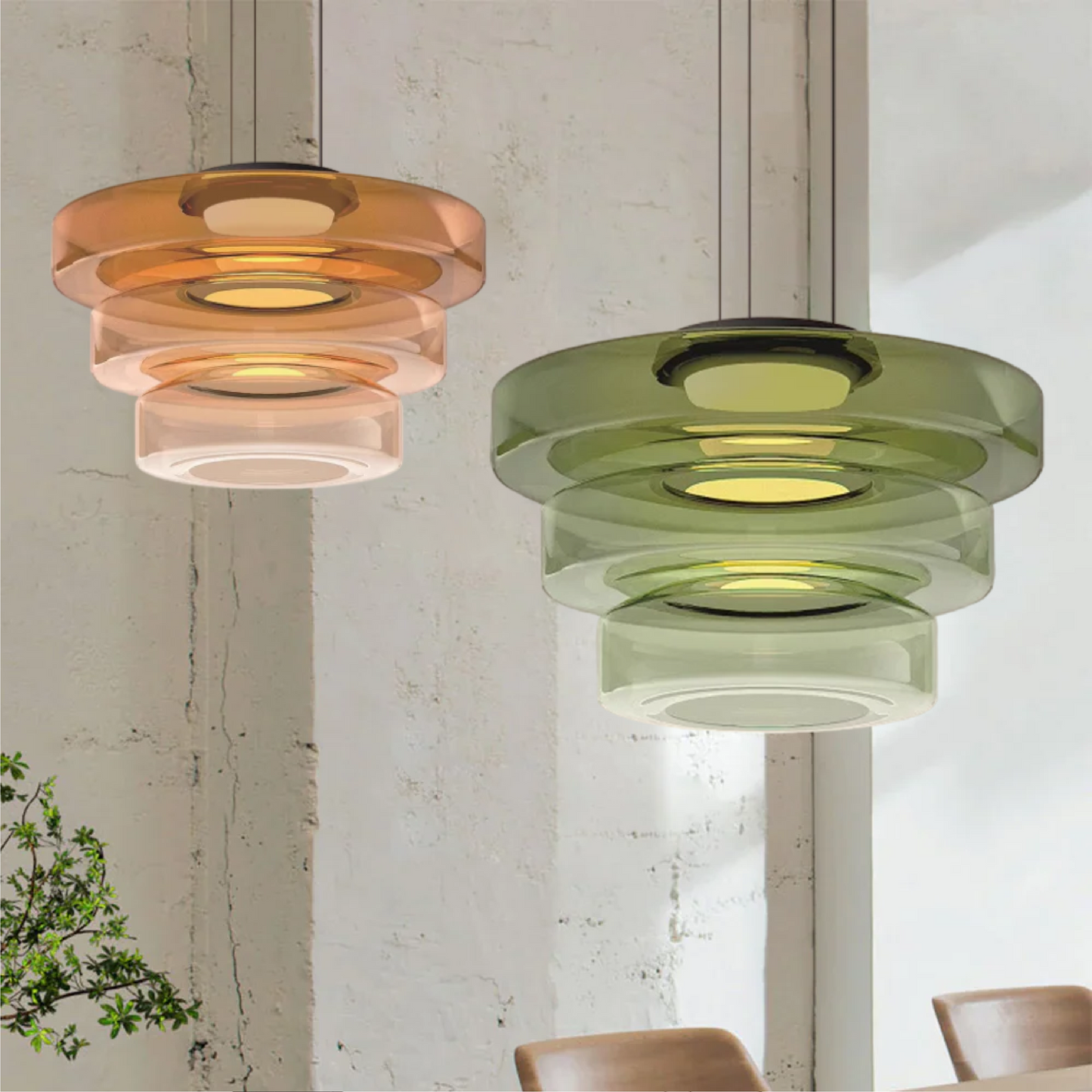 Bauhaus Layered Glass Pendant Lamp