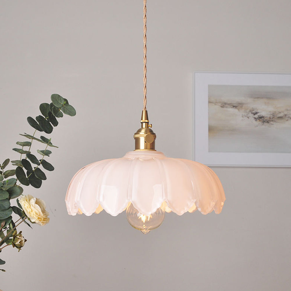 Vintage Flower Glass Pendant Lamp
