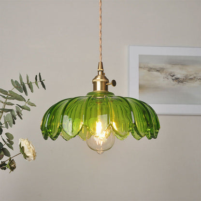 Vintage Flower Glass Pendant Lamp