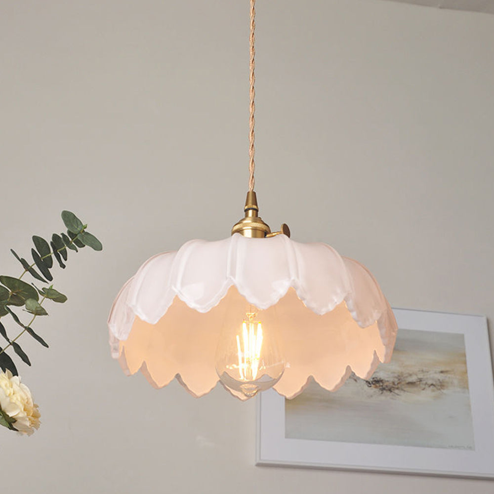 Vintage Flower Glass Pendant Lamp