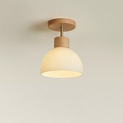 Ailse Wood and Glass Ceiling Lamp