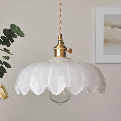 Vintage Flower Glass Pendant Lamp