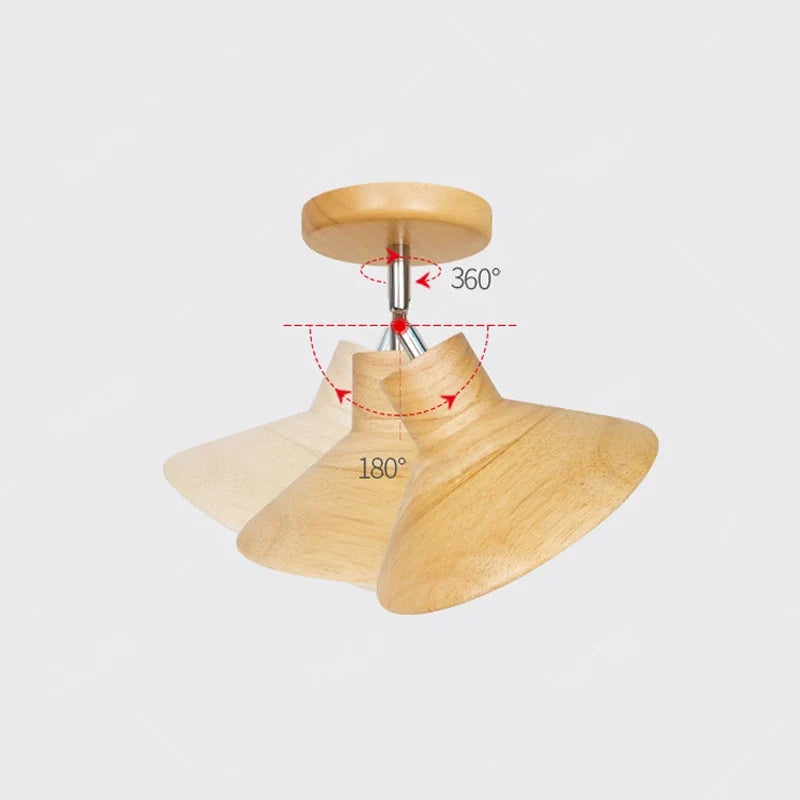 NordicWood Timber Cone Ceiling Lamp