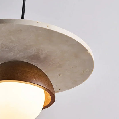 Denmark Walnut and Stone Pendant Light