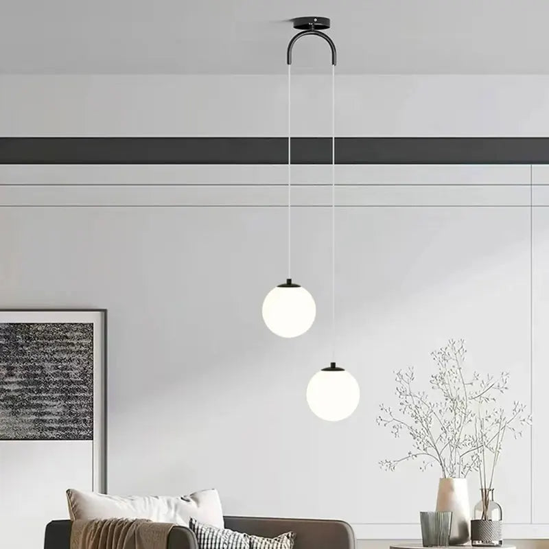 Luna Opal Glass Globe Pendant Light