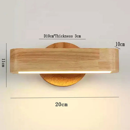Rotating Wood and Aluminium Wall Lamp
