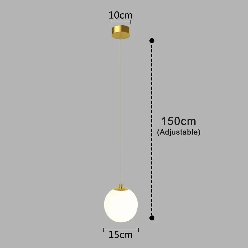 Luna Opal Glass Globe Pendant Light