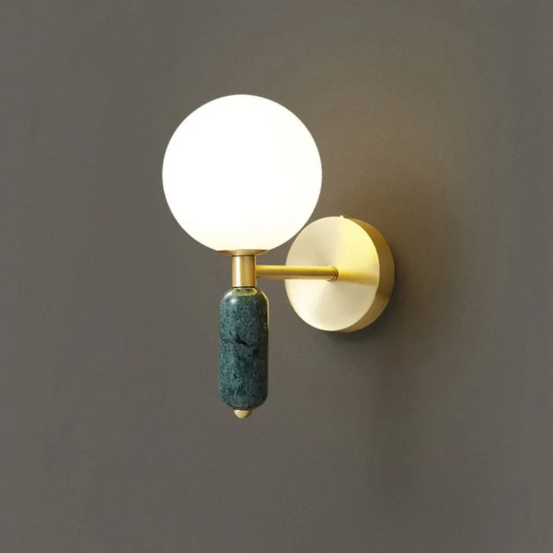 Marble and Glass Gold Wall Lamp