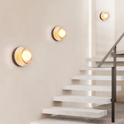 Wabi-Sabi Stone Wall Lamp