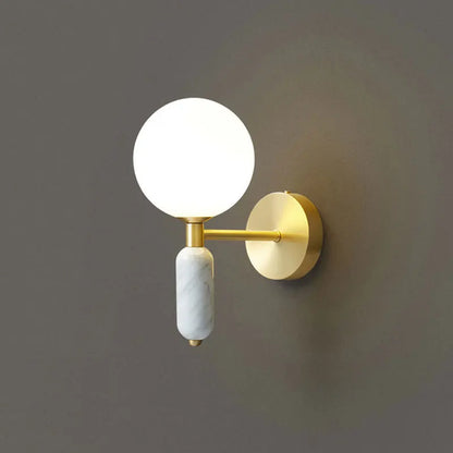 Marble and Glass Gold Wall Lamp